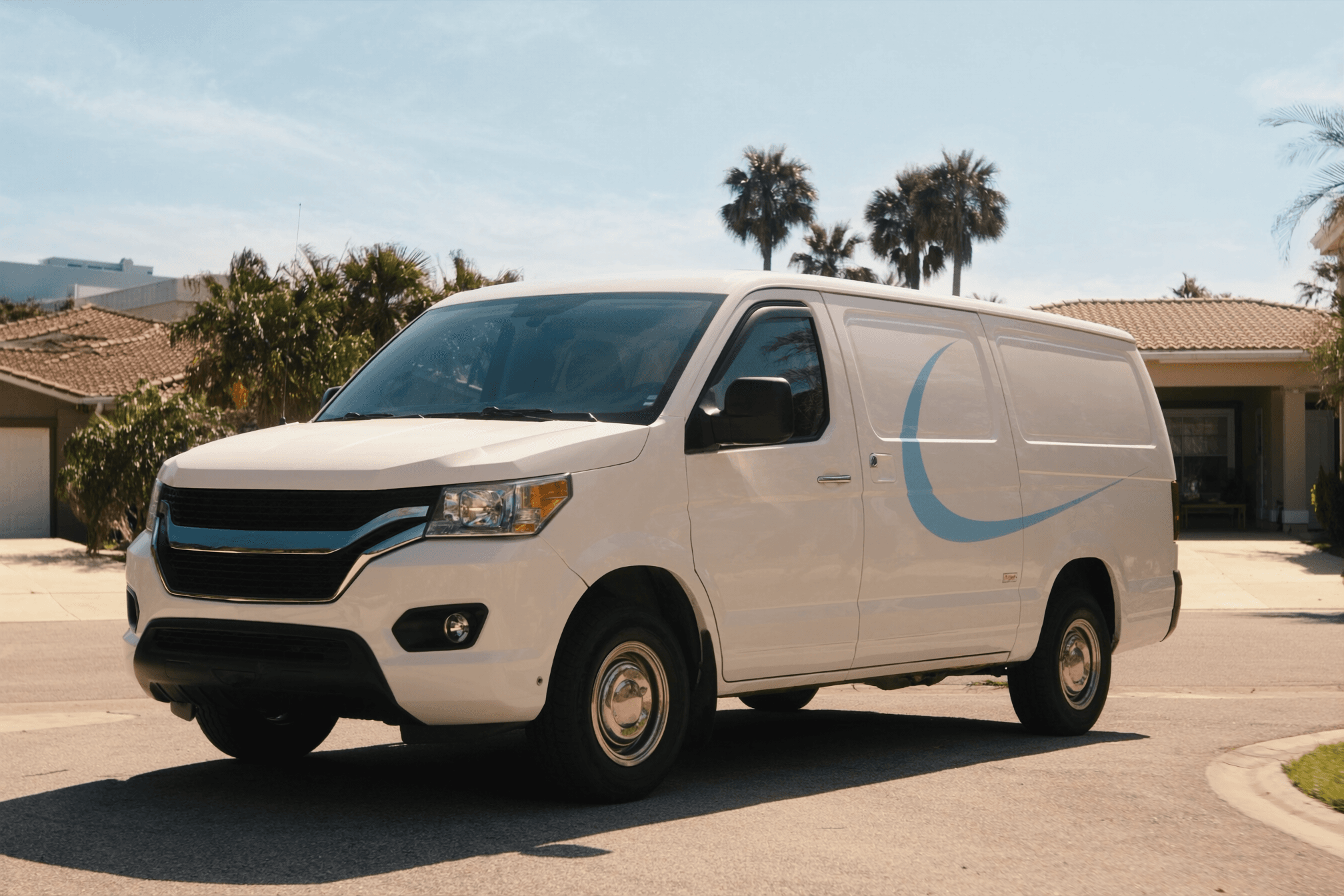 Coppervale service van parked in a Miami driveway, ready for a service call